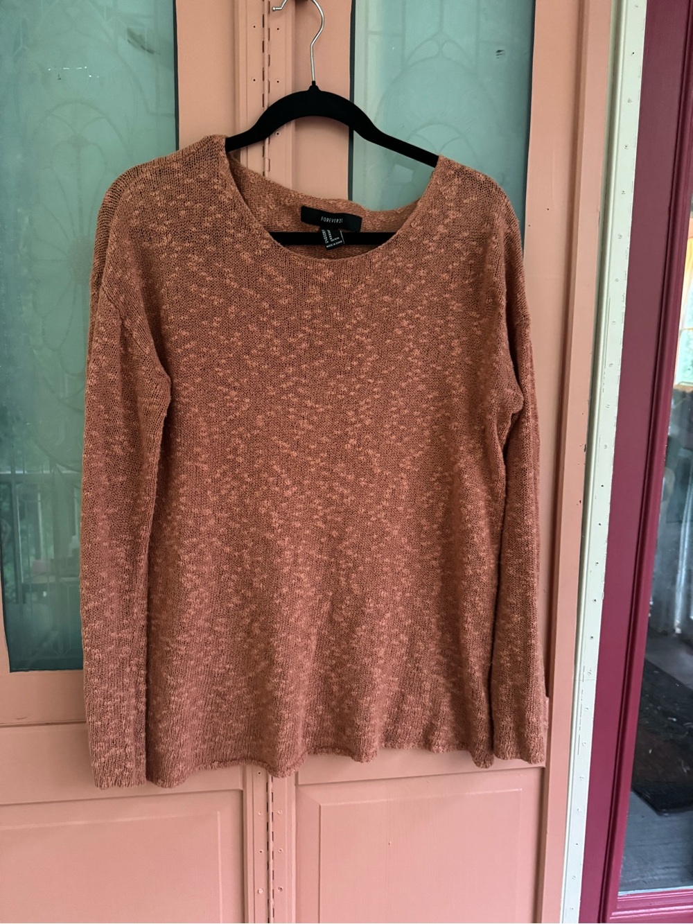 Forever 21 Burnt Orange Lightweight Knit Sweater